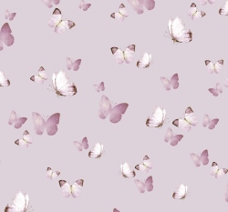 Úplet potisk motýlci na světlé lila 
