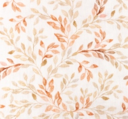 Dvojitá gázovina / mušelín něžné větvičky s lístky na bílé