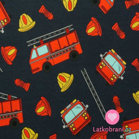 Úplet potisk hasiči na tmavě šedé 