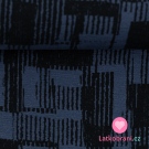 Teplákovina potisk abstrakce na džínově modré 