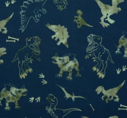 Softshell potisk dinosauři na námořnicky modré 