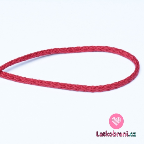 Šňůra oděvní bavlna 4 mm, vínová