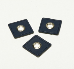 Koženkový čtvereček s průchodkou Modrá/Nikl