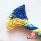 Šňůra bavlněná kroucená 6mm Modrá/Mint/Žlutá