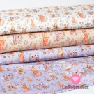 Úplet lesní zvířátka na zaprášené růžové 