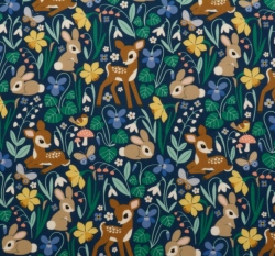 Softshell s fleecem potisk srnečky a zajíčci na tmavě modré