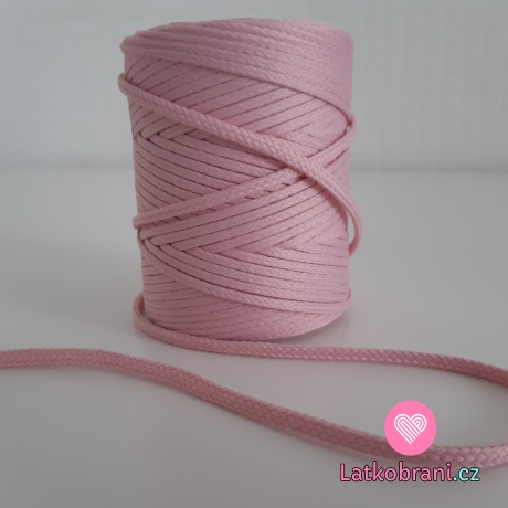 Šňůra oděvní kulatá  PES 4 mm starorůžová světlá