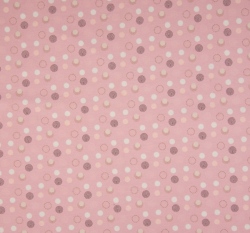 Úplet potisk jemné barevné puntíky na růžové