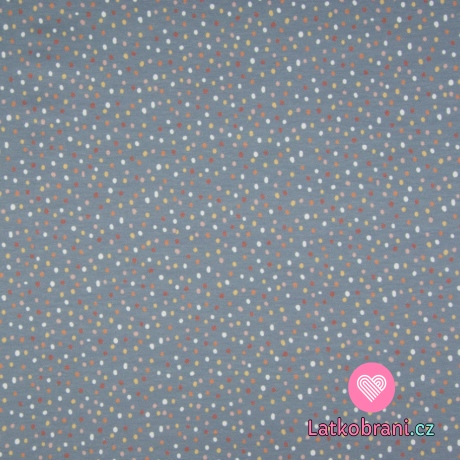 Úplet potisk puntíčky na zaprášené modré