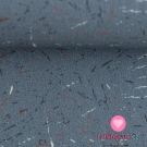 Teplákovina potisk barevné čárky na modré