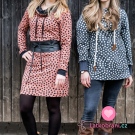 Teplákovina potisk klubíčka na vínovém podkladu se vzorem rybí kosti