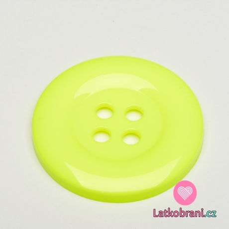 Knoflík mega velký neonově žlutý 