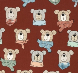 Teplákovina potisk medvídek Méďa na bordové