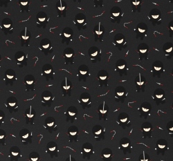 Úplet potisk ninja bojovník na antracitové