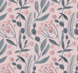 Viskózový úplet listy na světlé starorůžové 