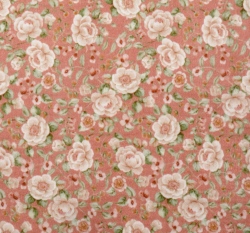 Dvojitá gázovina / mušelín bílé růže na pudrové 