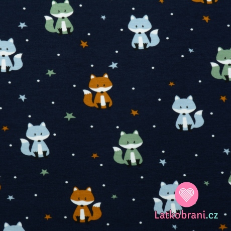 Úplet lištičky na námořnické modré 