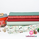 Úplet potisk bílé kytičky na cihlovo-bordové