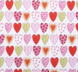 Úplet potisk veselá srdíčka na bílé