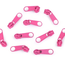 Jezdec k metrážovému zipu 3 mm růžová 