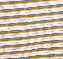 Teplákovina počesaná pruhy šedé, hořčicové, bílé