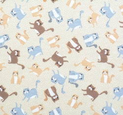 Úplet potisk kočky na béžové 