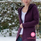 Italská pletenina, počesaná fialovo - bordó