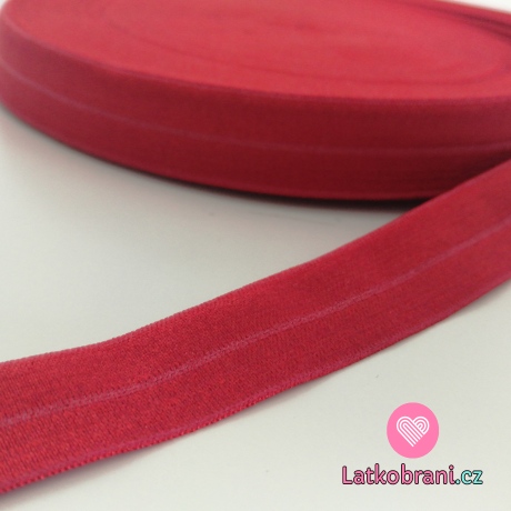 Šikmý proužek / lemovací pruženka červená 19mm