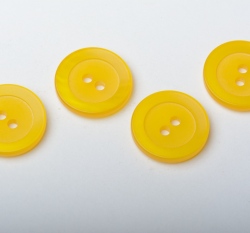 Knoflík kulatý, perleťový, žlutý - velký