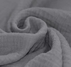 Dvojitá gázovina / mušelín středně šedá