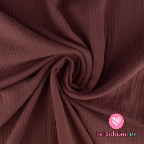 Dvojitá gázovina / mušelín starorůžová tmavá