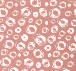 Úplet potisk bílé kroužky na růžové