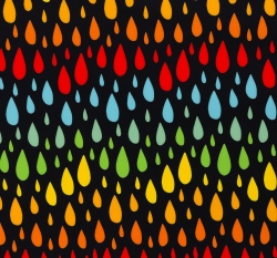 Softshell potisk barevné kapky na černé s fleecem