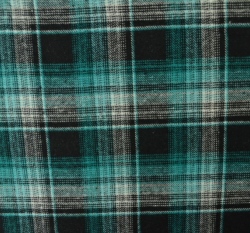 Bavlněný flanel tyrkysovočerná kostka