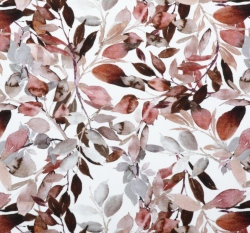 Úplet potisk podzimní listy na bílé, BIO