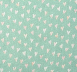 Dvojitá gázovina / mušelín srdíčka na mintové, BIO