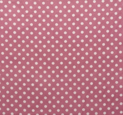 Bavlněné plátno bílé puntíky na starorůžové tmavší 