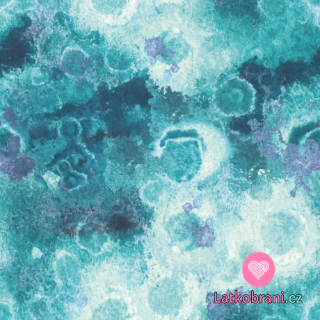 Funkční úplet "mléčné hedvábí" tyrkysovo- bílá batika