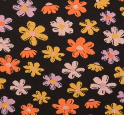 Warmkeeper potisk barevné květy na černé