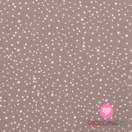 Úplet nepravidelné bílé puntíčky na zaprášené růžové 