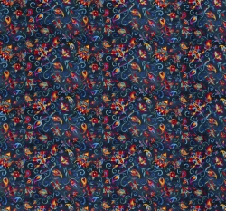 Softshell květiny na námořnické modré s fleecem