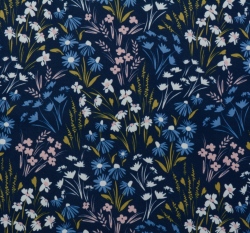 Softshell luční kvítí na námořnické modré 