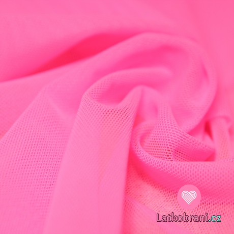 Síťovina strečová růžová do neonova