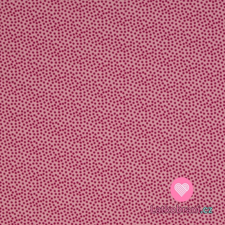 Úplet drobné tmavě růžové puntíčky na růžové vřesové 