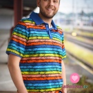 Úplet potisk široké proužky na černé 