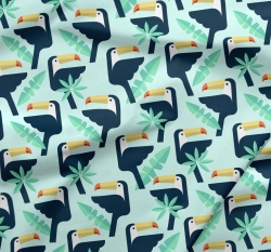 Bavlněné plátno tukani na zelinkavé