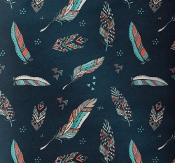 Funkční úplet oranžovo-tyrkysová peříčka na tmavě modré