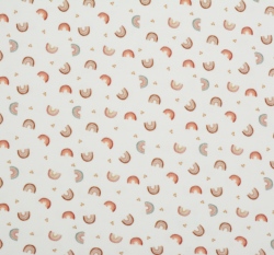 Úplet potisk přírodní duhy a puntíčky na bílé, BIO