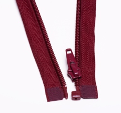 Zip spirálový dělitelný vínový 45cm