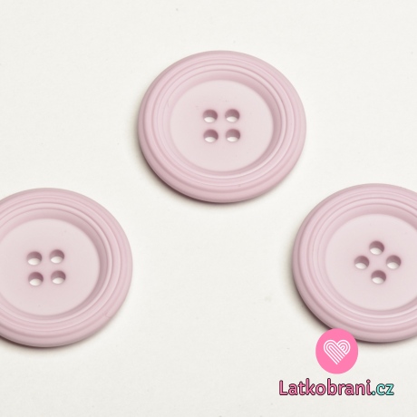 Knoflík kulatý s ozdobným okrajem růžovo-fialkový